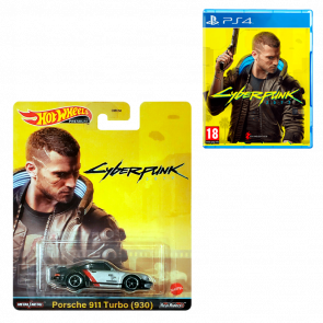 Набор Машинка Premium Hot Wheels Cyberpunk 2077 Porsche 911 Turbo (930) Rep. Entertainment 1:64 HCP04 Grey  + Игра Sony PlayStation 4 Русская Озвучка Новый - Retromagaz