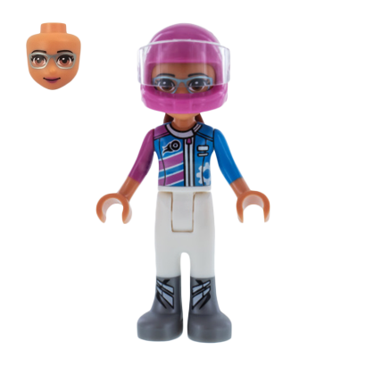 Фигурка Lego Girl Olivia Dark Pink and Dark Azure Racing Jacket Friends frnd268 1 Б/У - Retromagaz