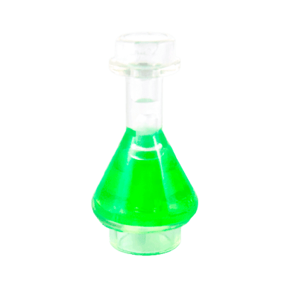 Посуда Lego Bottle Erlenmeyer Flask with Trans-Bright Green 93549pb01 4618266 6199070 6245205 Trans Clear Б/У - Retromagaz