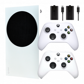 Набор Консоль Microsoft Xbox Series S 512GB White Новый  + Геймпад Беспроводной + Аккумулятор Play and Charge 2шт