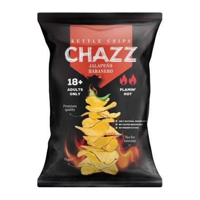 Чипсы Chazz Jalapeno & Habanero Pepper 18+ 90g - Retromagaz