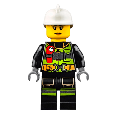 Фігурка Lego Fire 973pb2187 Reflective Stripes with Utility Belt and Flashlight City cty0627 Б/У - Retromagaz