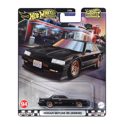 Машинка Premium Hot Wheels Nissan Skyline RS (KDR30) Boulevard 1:64 HRT66 Black - Retromagaz