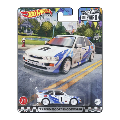 Машинка Premium Hot Wheels '93 Ford Escort RS Cosworth Boulevard 1:64 GJT68/HKF17 White - Retromagaz