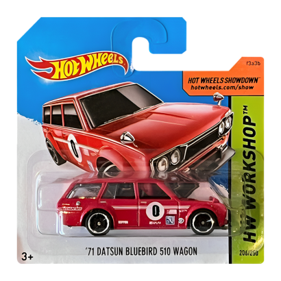 Машинка Базовая Hot Wheels '71 Datsun Bluebird 510 Wagon Workshop 1:64 BFD77 Red - Retromagaz