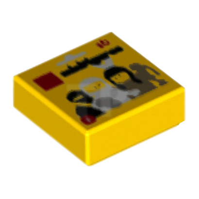 Плитка Lego Декоративна 2шт with Groove with Series 1 Collectible Minifigure Package Pattern 1 x 1 3070bpb124 6225015 Yellow Б/У - Retromagaz