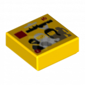 Плитка Lego Декоративна 2шт with Groove with Series 1 Collectible Minifigure Package Pattern 1 x 1 3070bpb124 6225015 Yellow Б/У