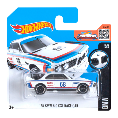 Машинка Базовая Hot Wheels '73 BMW 3.0 CSL Race Car BMW 1:64 DHP29 White - Retromagaz