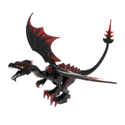 Фигурка Lego Воздух Dragon Castle Fantasy Era Black Head Animals Dragon02 Black Б/У - Retromagaz