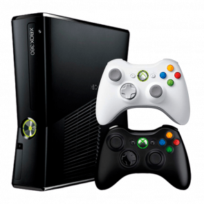 Набор Консоль Microsoft Xbox 360 S Freeboot 250GB Black + 5 Встроенных Игр Б/У  + Геймпад Беспроводной White