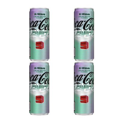 Набор Напиток Coca-Cola K-Wave Zero Sugar Limited Edition 250ml 4шт - Retromagaz