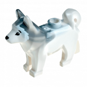 Фигурка Lego Земля Dog Husky with Marbled Dark Bluish Gray Ears Animals 16606pb001 6076467 White Б/У - Retromagaz