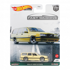 Машинка Premium Hot Wheels Volvo 850 Estate Fast Wagons 1:64 GRJ67 Yellow - Retromagaz