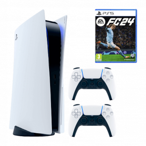 Набор Консоль Sony PlayStation 5 Blu-ray 825GB White Новый + Геймпад Беспроводной DualSense + Игра EA Sports FC 24 Русская Озвучка