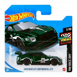 Машинка Базовая Hot Wheels 2018 Bentley Continental GT3 Race Day 1:64 GRX93 Green - Retromagaz