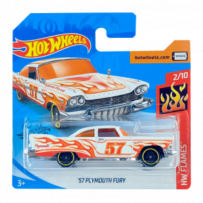 Машинка Базовая Hot Wheels '57 Plymouth Fury Flames 1:64 GHD67 White