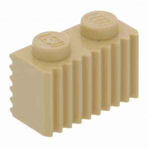 Кубик Lego Модифікована 10шт Grille Fluted Profile 1 x 2 2877 4240223 4655900 Tan Б/У - Retromagaz