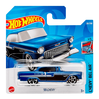 Машинка Базовая Hot Wheels '55 Chevy Chevy Bel Air 1:64 HCV05 Blue - Retromagaz