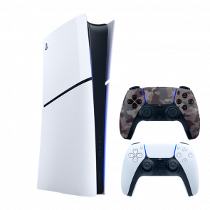 Набір Консоль Sony PlayStation 5 Slim Digital Edition 1TB White Новий + Геймпад Бездротовий DualSense Grey Camouflage