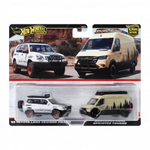 Машинка Premium Hot Wheels 2шт Toyota Land Cruiser Prado / Mercedes-Benz Sprinter Tourer 2-Packs 1:64 HRR76 White - Retromagaz