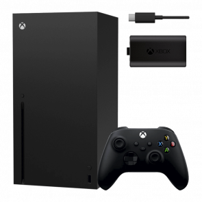 Набір Консоль Microsoft Xbox Series X 1TB Black Б/У  + Акумулятор Play and Charge Kit + Кабель USB Type-C Новий