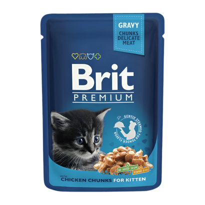 Влажный Корм для Кошек Brit Premium for Kitten Курица 100g - Retromagaz