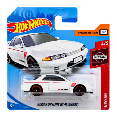 Машинка Базовая Hot Wheels Skyline GT-R (BNR32) Yokohama Nissan 1:64 FYF04 White - Retromagaz