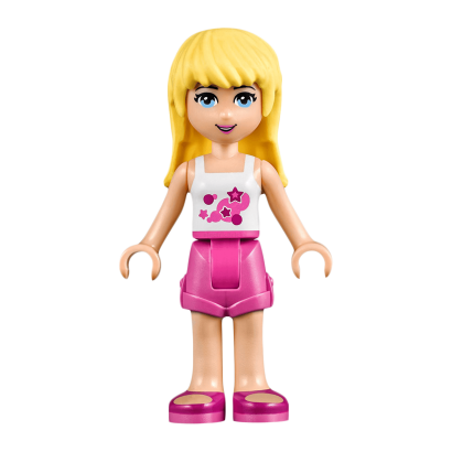 Фигурка Lego Girl Stephanie Dark Pink Shorts Friends frnd102 1 Б/У - Retromagaz