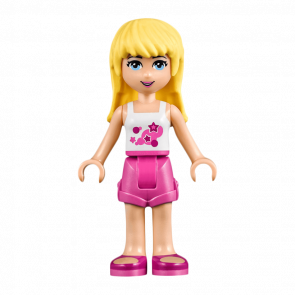 Фигурка Lego Girl Stephanie Dark Pink Shorts Friends frnd102 1 Б/У