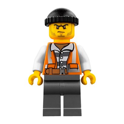 Фигурка Lego Police 973pb2605 Crook Orange Vest City cty0779 Б/У - Retromagaz