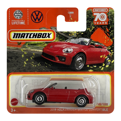 Машинка Большой Город Matchbox 2019 Volkswagen Beetle Convertible Highway 1:64 HLD14 Red - Retromagaz