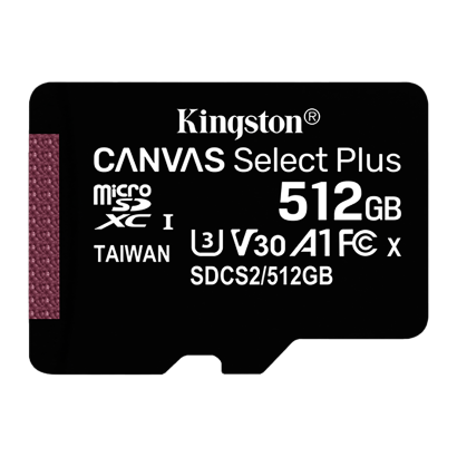 Карта Пам'яті Kingston Canvas Select Plus UHS-I U3 V30 A1 512GB - Retromagaz