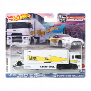 Машинка Premium Hot Wheels 2шт LB-Silhouette GT Nissan 35GT-RR и Транспортер Flipsider Hauler Team Transport 1:64 FLF56/HKF37 White