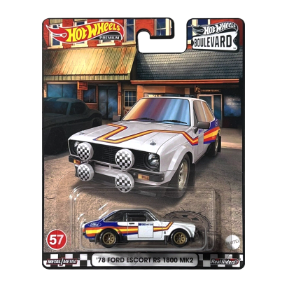 Машинка Premium Hot Wheels '78 Ford Escort RS 1800 MK2 Boulevard 1:64 HCR17 White - Retromagaz