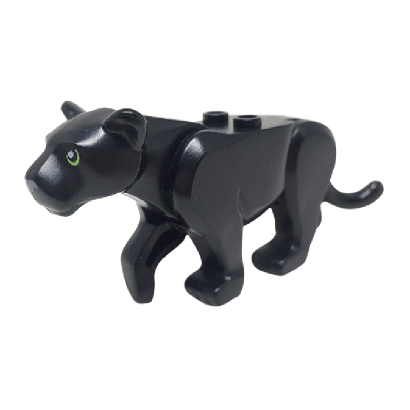 Фигурка Lego Земля Panther with Lime Eyes and Dark Bluish Gray Nose Animals bb0787c01pb01 6193919 Black Б/У - Retromagaz