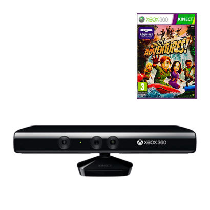 Набір Сенсор Руху Дротовий Microsoft Xbox 360 Kinect Black 3m Б/У  + Гра Kinect Adventures! Російські Субтитри - Retromagaz