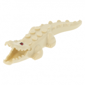 Фигурка Lego Вода Alligator Crocodile with 20 Teeth with Red Eyes Pattern with Blue Technic Animals 18904c03pb01  1 Tan Б/У - Retromagaz