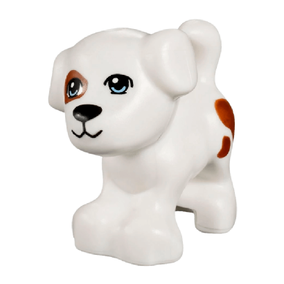 Фігурка Lego Земля Dog Friends Puppy Bright Light Blue Eyes Black Mouth Brown Patch Animals 93088pb01 4622071 6017039 White Б/У - Retromagaz