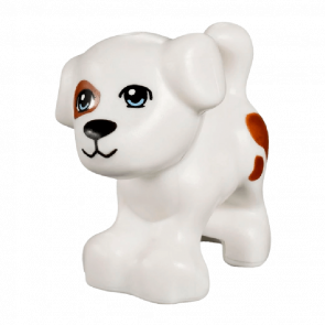 Фігурка Lego Земля Dog Friends Puppy Bright Light Blue Eyes Black Mouth Brown Patch Animals 93088pb01 4622071 6017039 White Б/У - Retromagaz