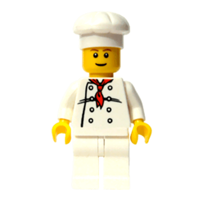 Фигурка Lego People 973px4 Chef White Torso with 8 Buttons City chef017a 1 Б/У - Retromagaz