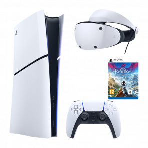 Набор Консоль Sony PlayStation 5 Slim Digital Edition 1TB White Новый + Очки Виртуальной Реальности Проводной VR2 + Игра Horizon Call of the Mountain Русские Субтитры Digital Code