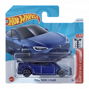 Машинка Базовая Hot Wheels Tesla Model S Plaid Quarter Mile Heroes 1:64 HRY91 Blue - Retromagaz