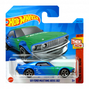 Машинка Базова Hot Wheels '69 Ford Mustang Boss 302 Falken Then and Now 1:64 HKJ48 Blue - Retromagaz