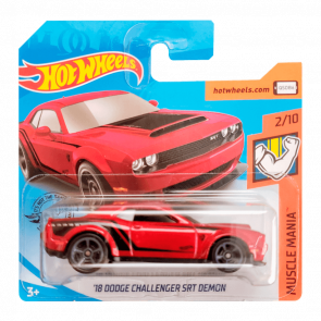 Машинка Базовая Hot Wheels '16 Dodge Challenger SRT Demon Muscle Mania 1:64 FYD73 Red - Retromagaz