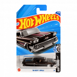 Машинка Базовая Hot Wheels '58 Impala Rod Squad 1:64 HYX38 Black - Retromagaz