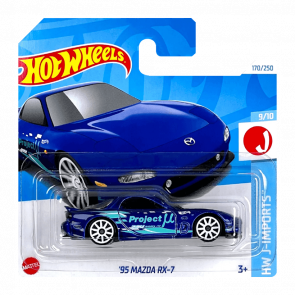 Машинка Базовая Hot Wheels '95 Mazda RX-7 J-Imports 1:64 HTD97 Blue - Retromagaz