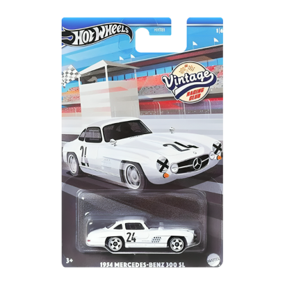 Тематична Машинка Hot Wheels 1954 Mercedes-Benz 300 SL Vintage Racing Club 1:64 HRT81/HRV00 White - Retromagaz