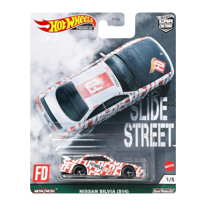 Машинка Premium Hot Wheels Nissan Silvia (S14) Slide Street 1:64 GRJ82 White - Retromagaz