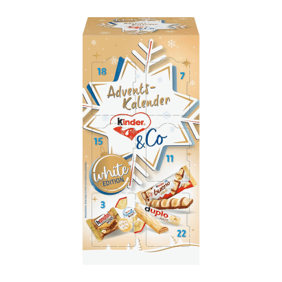 Адвент-Календар Kinder & Co Advent-Calendar White Edition 295g - Retromagaz