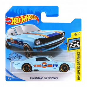 Машинка Базовая Hot Wheels '65 Mustang 2+2 Fastback Gulf Speed Graphics 1:64 GHC86 Light Blue